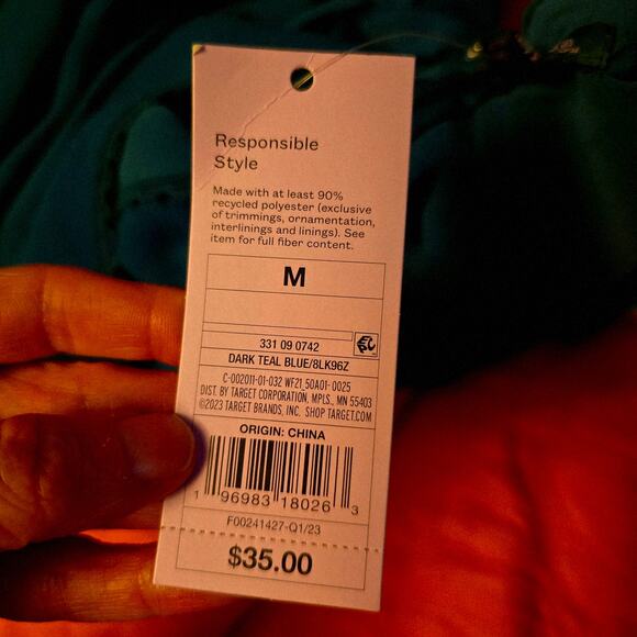 Wild Fable teal babydoll slip dress NWT size medium - Picture 5 of 6